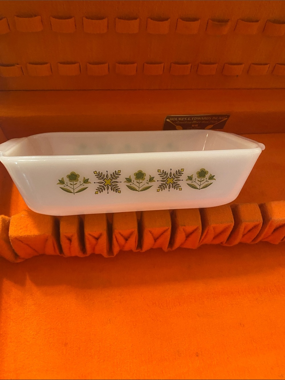 Fire King Meadow Green 1Quart Baking Loaf Dish